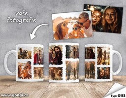 Hrnek 330 ml - 0113 - Velká fotokoláž ve skvrnách